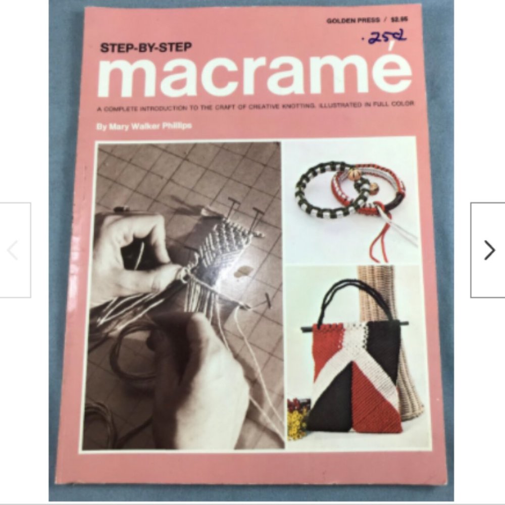 Macrame Step by Step Pattern Book Wall Hanging Purse Fishnet Tote Shopping Bag